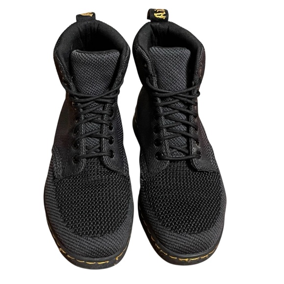 Dr. Martens Black Textured Rigal Knit 8 Eye Boots Combat Black Unisex — Size 7 - Picture 12 of 15